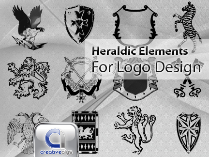 Vector heraldic elements for logo design Vector heraldic elements for logo design