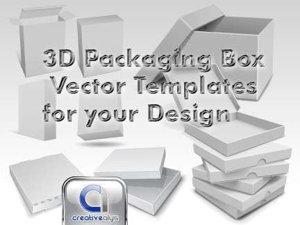 3D Packaging box vector templates for your design 3D Packaging box vector templates for your design