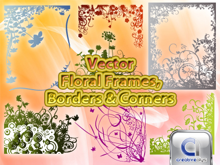 Vector Floral frames, borders and corners Vector Floral frames, borders and corners