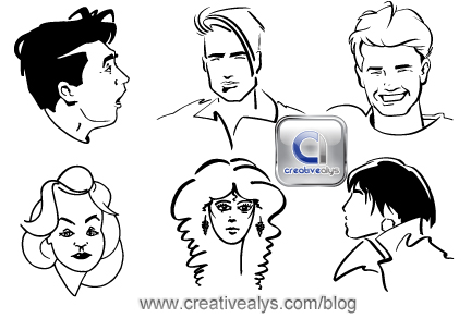 Abstract line art faces Abstract line art faces