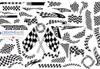 Free Vector Racing Flags Silhouettes