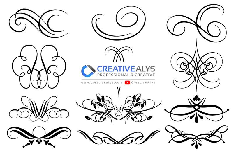 Beautiful Flourishes and Swooshes Vector Elements