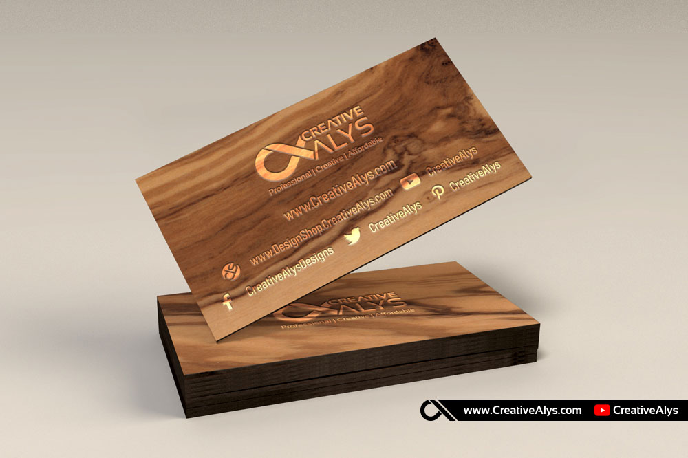 Download Wooden Business Card Psd Mockup Creative Alys PSD Mockup Templates