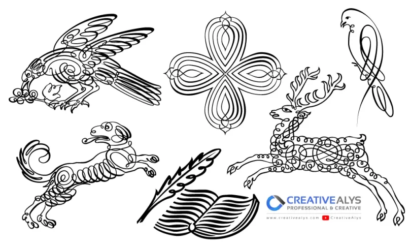 Vector Calligraphic Art – Free Artistic Line Art