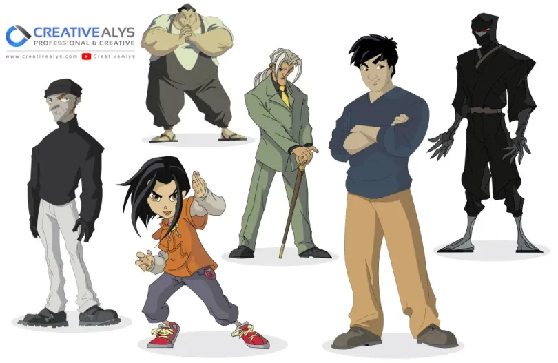 Jackie Chan Adventures – Free Vector Cartoon Characters Download