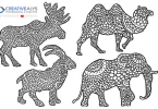 Hand Drawn Bohemian Animal Illustrations – Free Vector Download