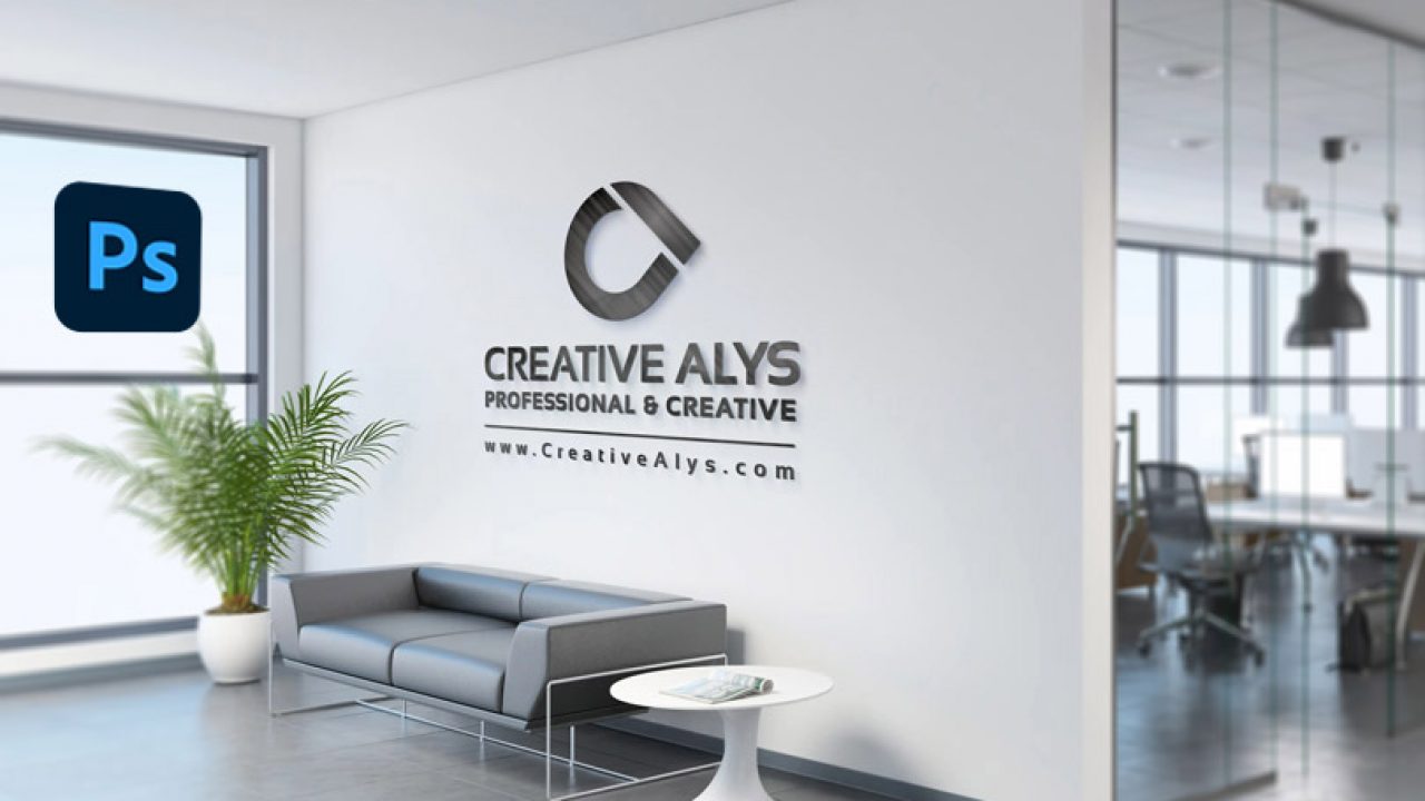 Download Office Wall Corporate Logo Mockup Creative Alys