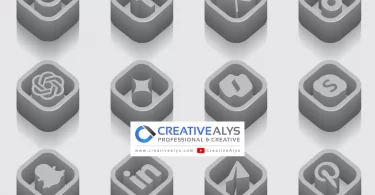 3D Monochromatic Glossy Social Media and AI Vector Icons