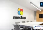 Conference Room Wall 3D Logo Mockup