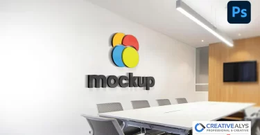 Conference Room Wall 3D Logo Mockup