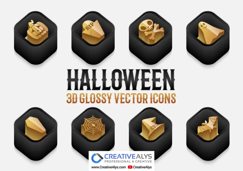 Halloween 3D Glossy Vector Icons