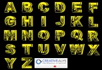 Flaming Alphabet Vector Pack