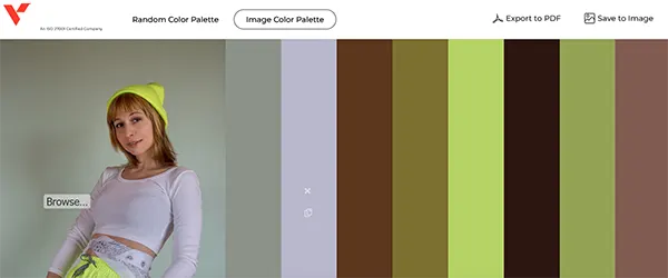 Vocso colour palette generator from image