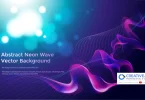 Abstract Neon Wave Vector Background – Free Download