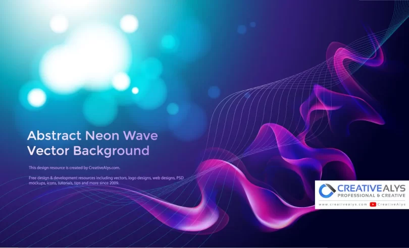 Abstract Neon Wave Vector Background – Free Download