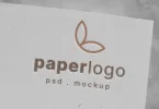 Free Letterpress Paper Logo Mockup PSD