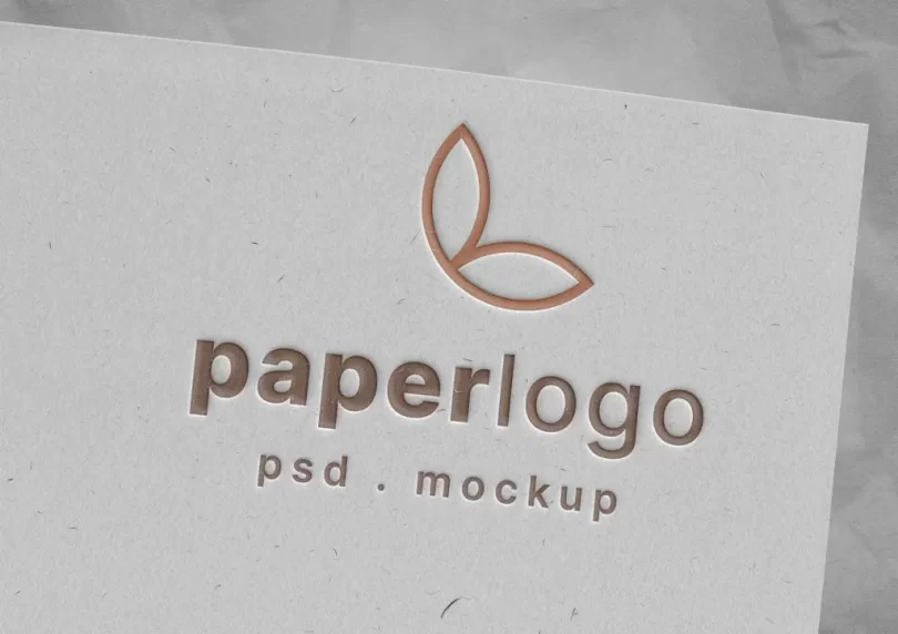 Free Letterpress Paper Logo Mockup PSD