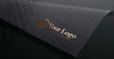 Luxury Gold Logo Mockup on Black Cardboard