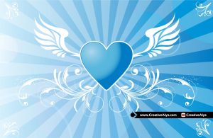 Winged Heart Vector Artwork