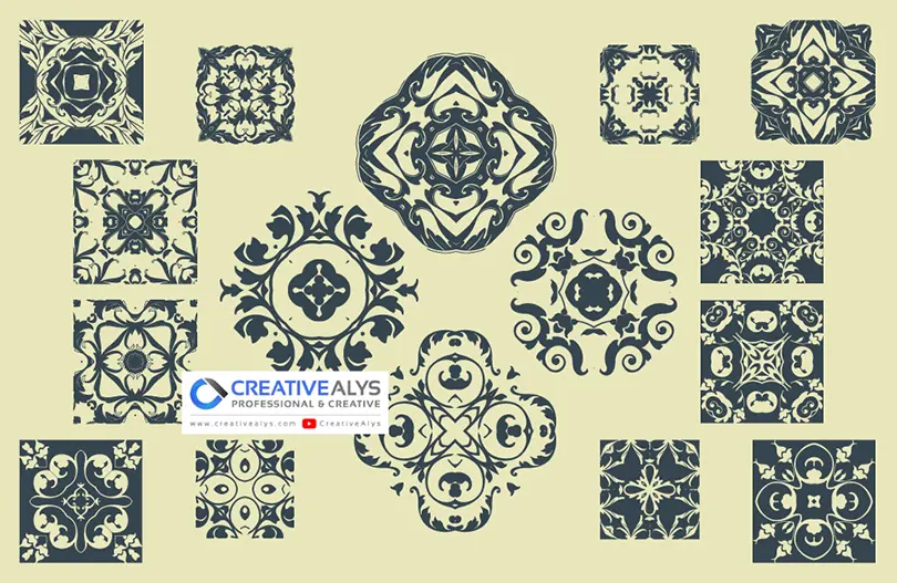 16 Antique Floral Design Patterns – Free Vector Download