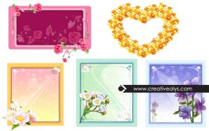 5 Beautiful Vector Flower Frames