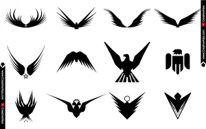 Abstract Eagles Vector Silhouettes