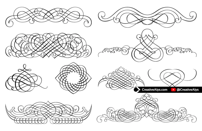 Elegant Calligraphic Ornaments Vector Free Download