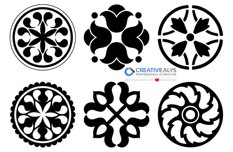 Free Circular Design Ornaments – Elegant Vector Floral Patterns