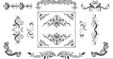 Elegant floral designs vector pack with decorative ornaments, borders, and flourishes – free download in AI, EPS, and SVG formats