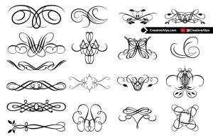 Calligraphic Floral Designs