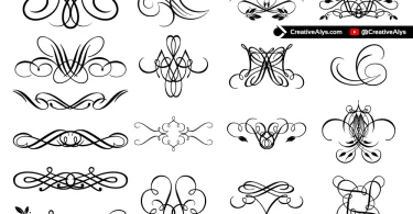 Elegant Flourishes & Swirls: Free Vector Art for Graphic Design