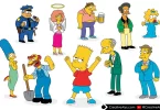 The Simpsons characters in vector for free download.