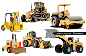 Heavy Enginery Vehicles Vector Pack