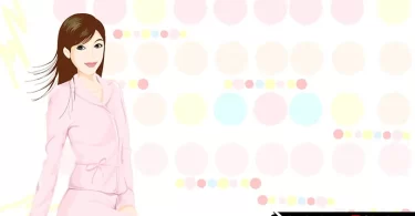 Modern fashion girl vector illustration with chic girl in pink outfit and pastel background