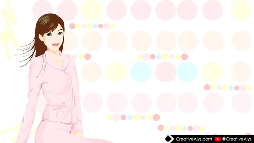 Modern fashion girl vector illustration with chic girl in pink outfit and pastel background