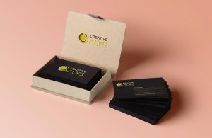 Dark Theme Business Card PSD Mockup