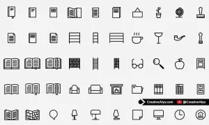 50 Free Home and Library Icons