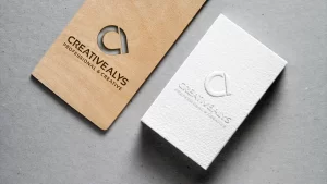 Cutout Wood & Embossed Business Card MockUp
