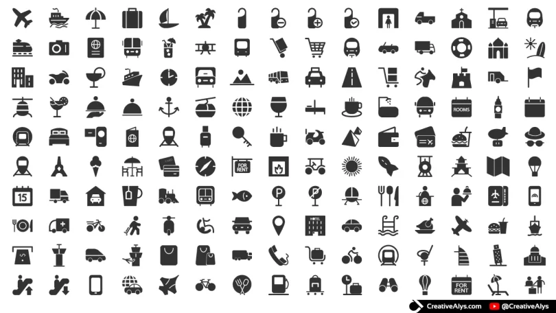 150 Free Travel Icons
