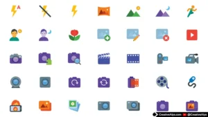 Freebie: Colorful Vector Icons for Photography & Videography
