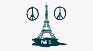 Eiffel Tower Peace Symbol Vector Illustration