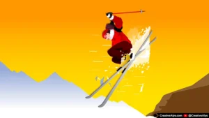 Skiing Vector Artwork