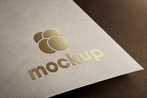 Close-up PSD Logo Mockup