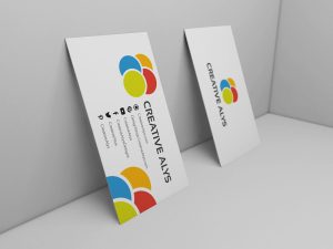 3D Business Card PSD Mockup