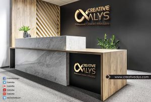 Reception 3D Logo PSD Mockup