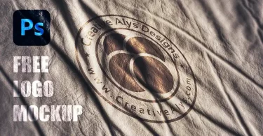Wrinkled Fabric-Pressed Logo Mockup PSD with embossed branding effect