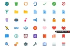 54 flat style icons in SVG PNG EPS formats