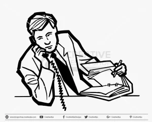 Businessman Making Phone Call Illustration