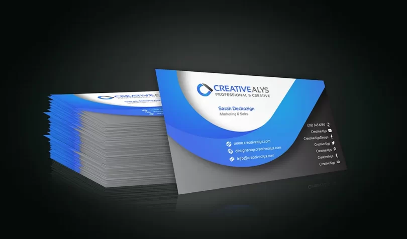 Stylish Stacked Business Card Mockup