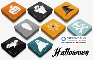 Halloween 3D Glossy Vectors
